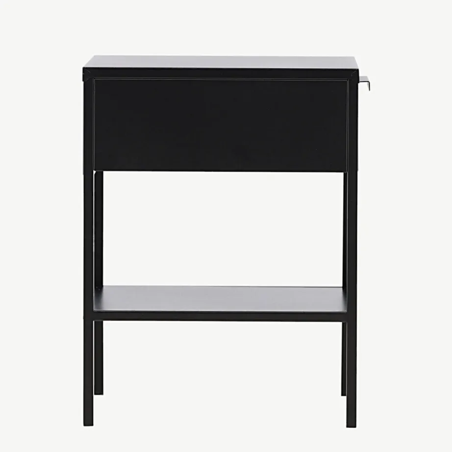 Mustast terasest öökapp Sacramento sahtli ja riiuliga, 30139-100 – 2