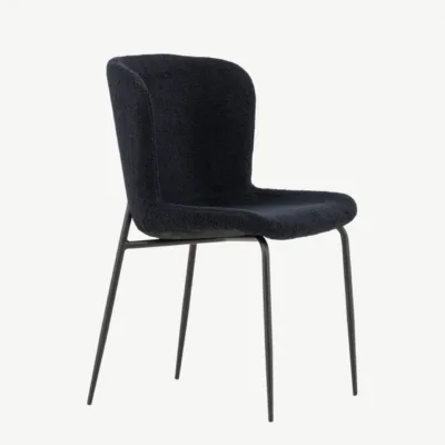 Mustast buklee-kangast söögitool terasjalgadel Modesto, 61112-100