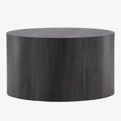 Ümmargune must diivanilaud York, ø80 cm, MDF - 61196-100