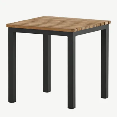 Tiigipuust abilaud Mexico mustade alumiiniumjalgadega, 40 × 40 cm - 9295-408