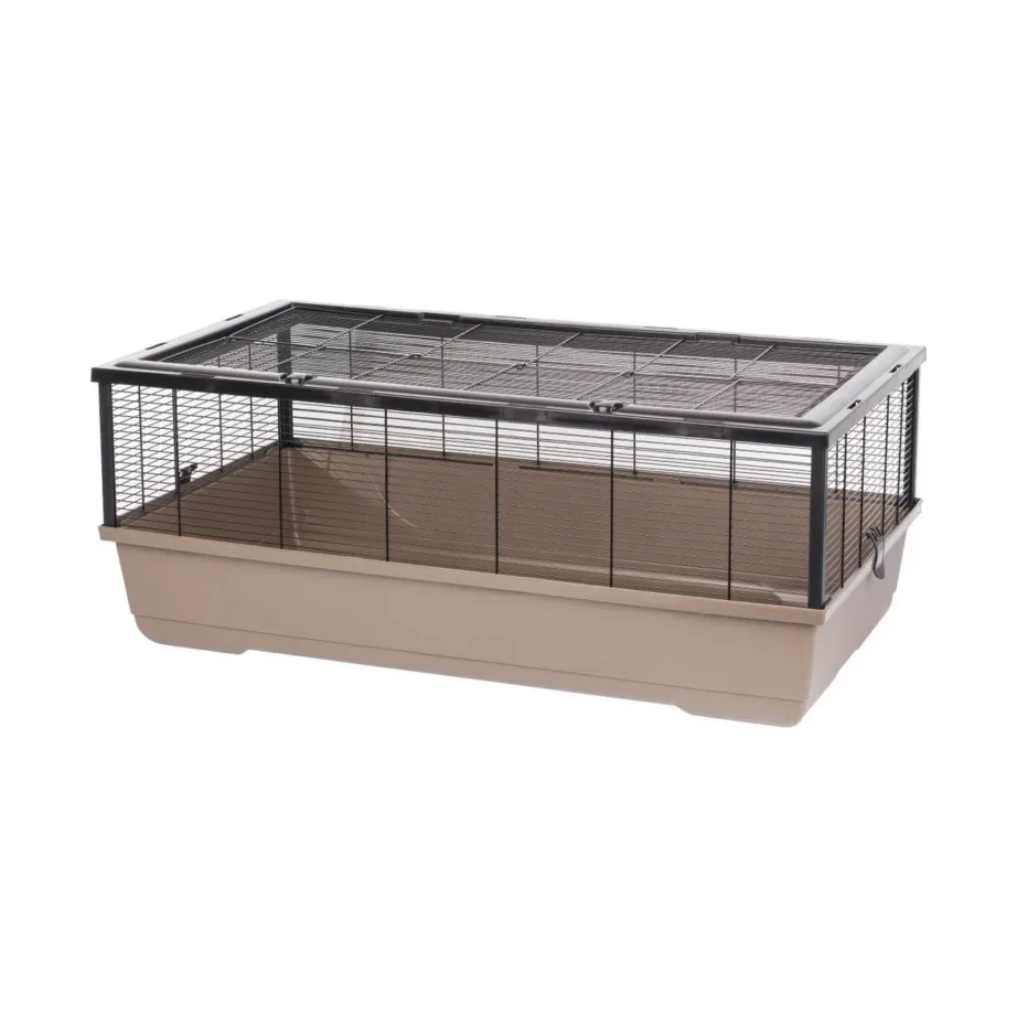 INTER-ZOO Bernie 100x54x39 cm mokkavärvi näriliste puur hamstritele, hiirtele ja rottidele metallrestiga