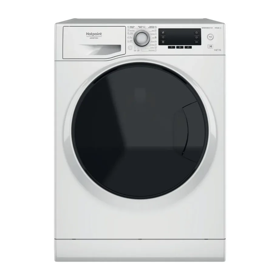 Hotpoint NDD 11725 DA EE 60 cm valge esilaetav pesumasin-kuivati 11/7 kg LCD