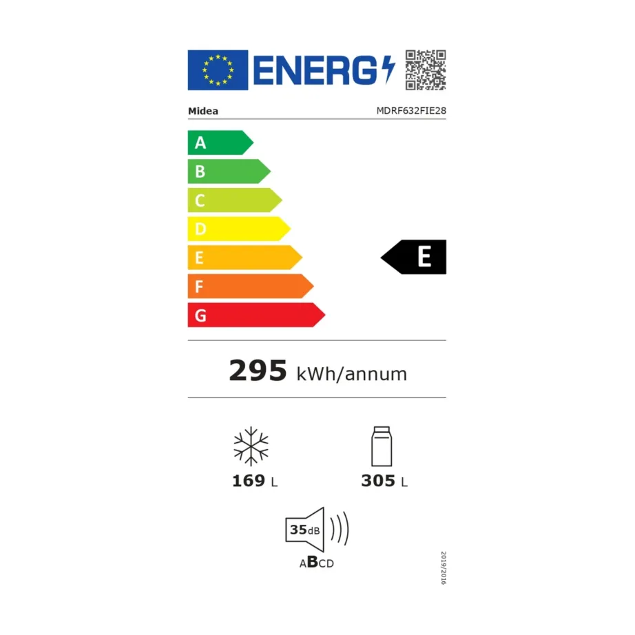 Midea MDRF632FIE28 83 cm must külmik-sügavkülmik No Frost Side by Side 474 L – 3