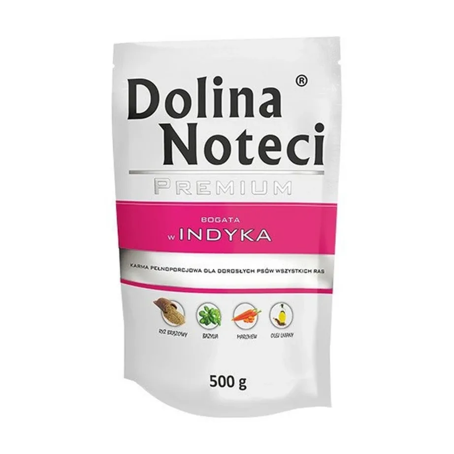 DOLINA NOTECI Premium Rich in turkey 500 g märgtoit täiskasvanud koertele (kanalihavaba, kott)