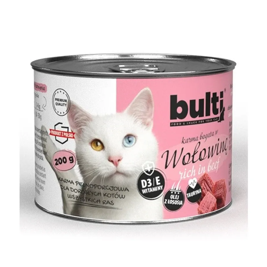BULTI Rich in Beef 200g gluteenivaba täissööt veiselihaga täiskasvanud kassile konservis