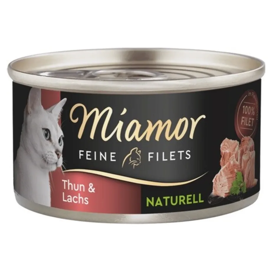 Miamor Feine Filets Naturell 80g tuunikala ja lõhega gluteenivaba märgtoit kassidele