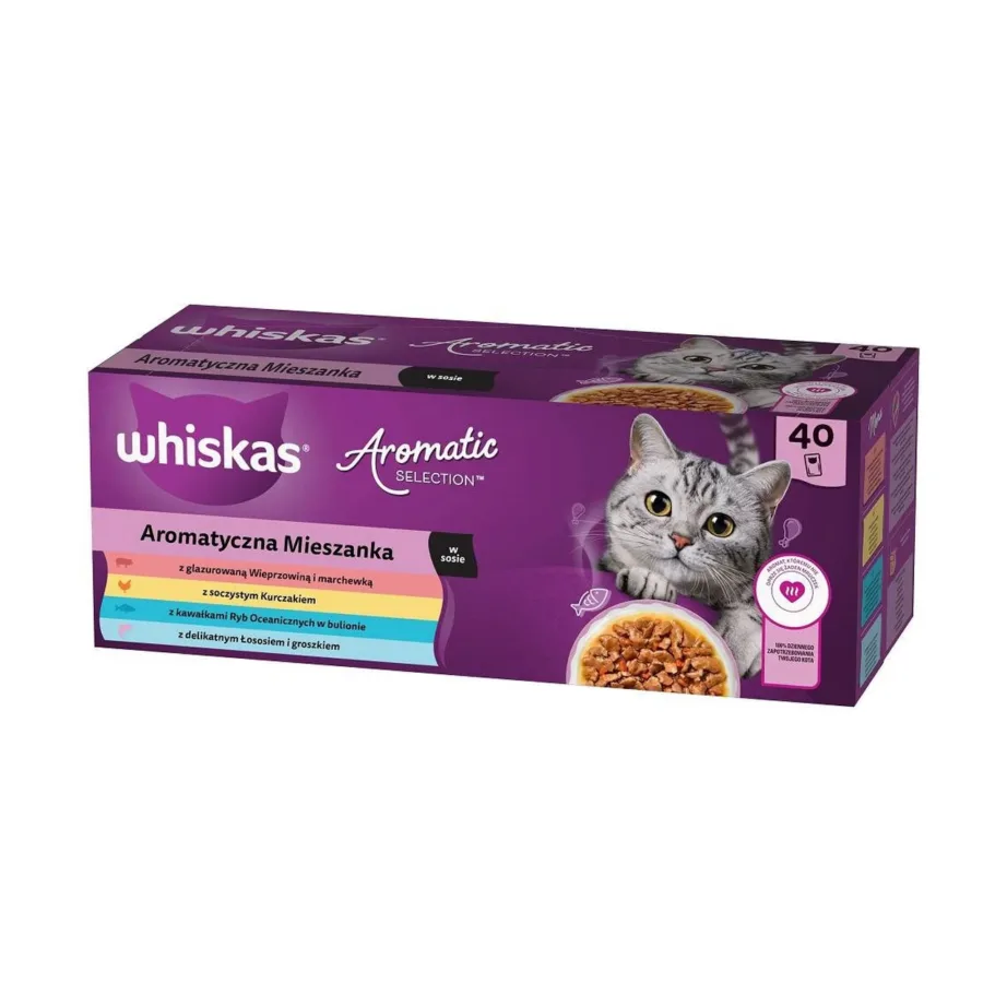 Whiskas Aromatic Selection Mix 40x85g märg kassitoit täiskasvanud kassidele