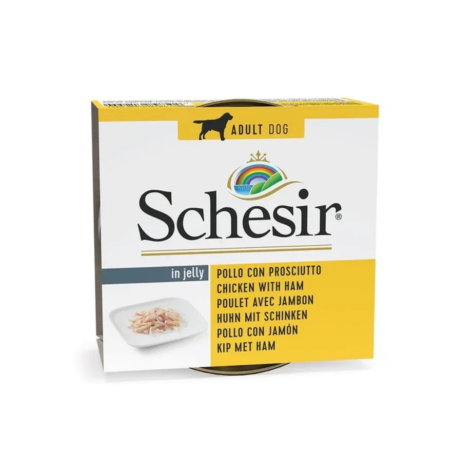 Schesir in Jelly kana ja sinkiga koerakonserv 150 g, täiskasvanud ja eakatele koertele, säilitusainete- ja teraviljavaba