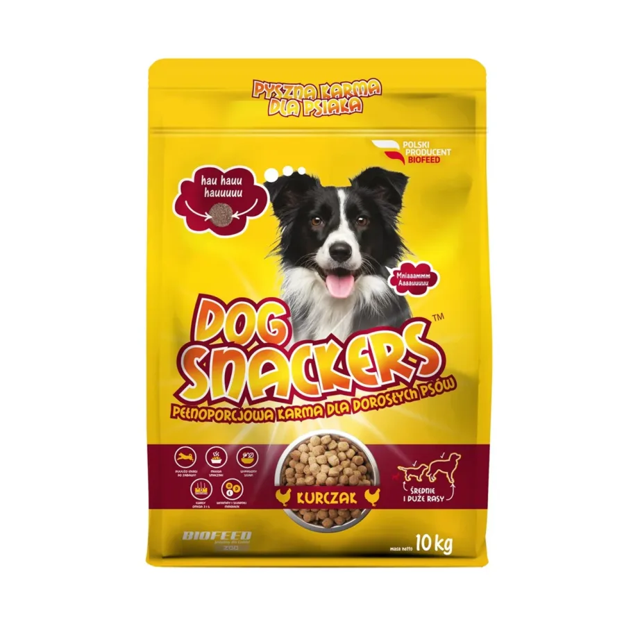 BIOFEED Dog Snackers 10kg kanaliha kuivtoit täiskasvanud keskmistele ja suurtele koertele