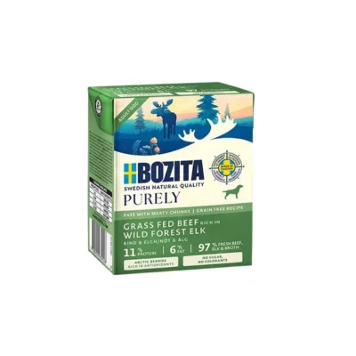 teraviljavaba veise-põdraliha märgtoit koertele Bozita Purely 370g pakend