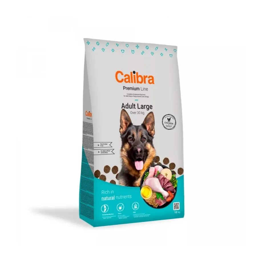 Calibra Premium Adult Large 12 kg kana, gluteeni- ja teraviljavaba kuivtoit suurtele täiskasvanud koertele