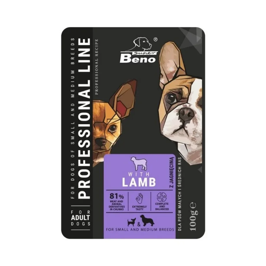 Super Benek CERTECH Adult Lamb 100g märgtoit väikestele ja keskmise suurusega koertele