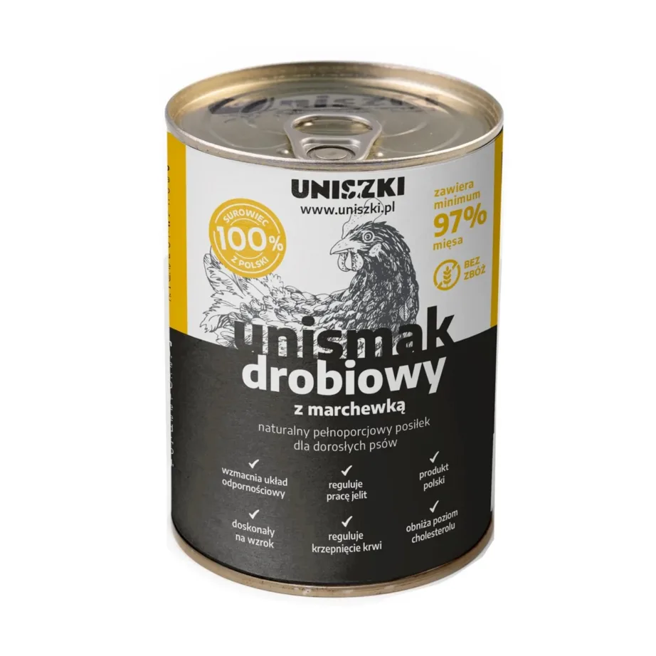 UNISZKI Unismak kana ja porgandiga 410 g teraviljavaba märgtoit täiskasvanud koertele
