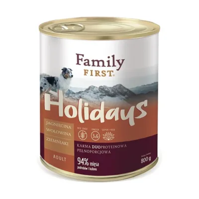 lambaliha märgtoit täiskasvanud koerale 800 g Family FIRST